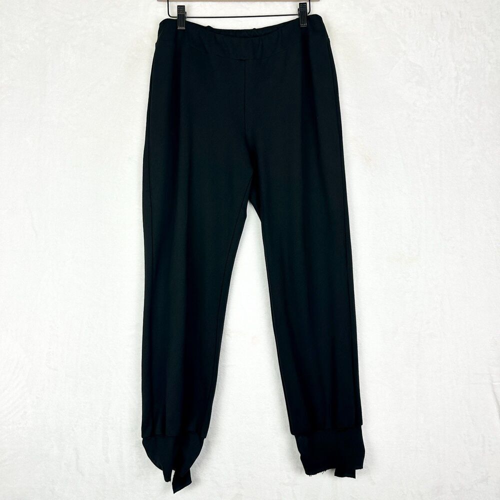 Planet By Lauren G Scuba Tied Up Pants Size 2 10/12 L Black Pull On Ponte Knit - Picture 2 of 8